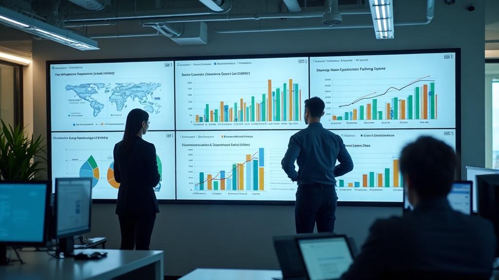 Marketing team analyzing job vacancy performance on dashboard